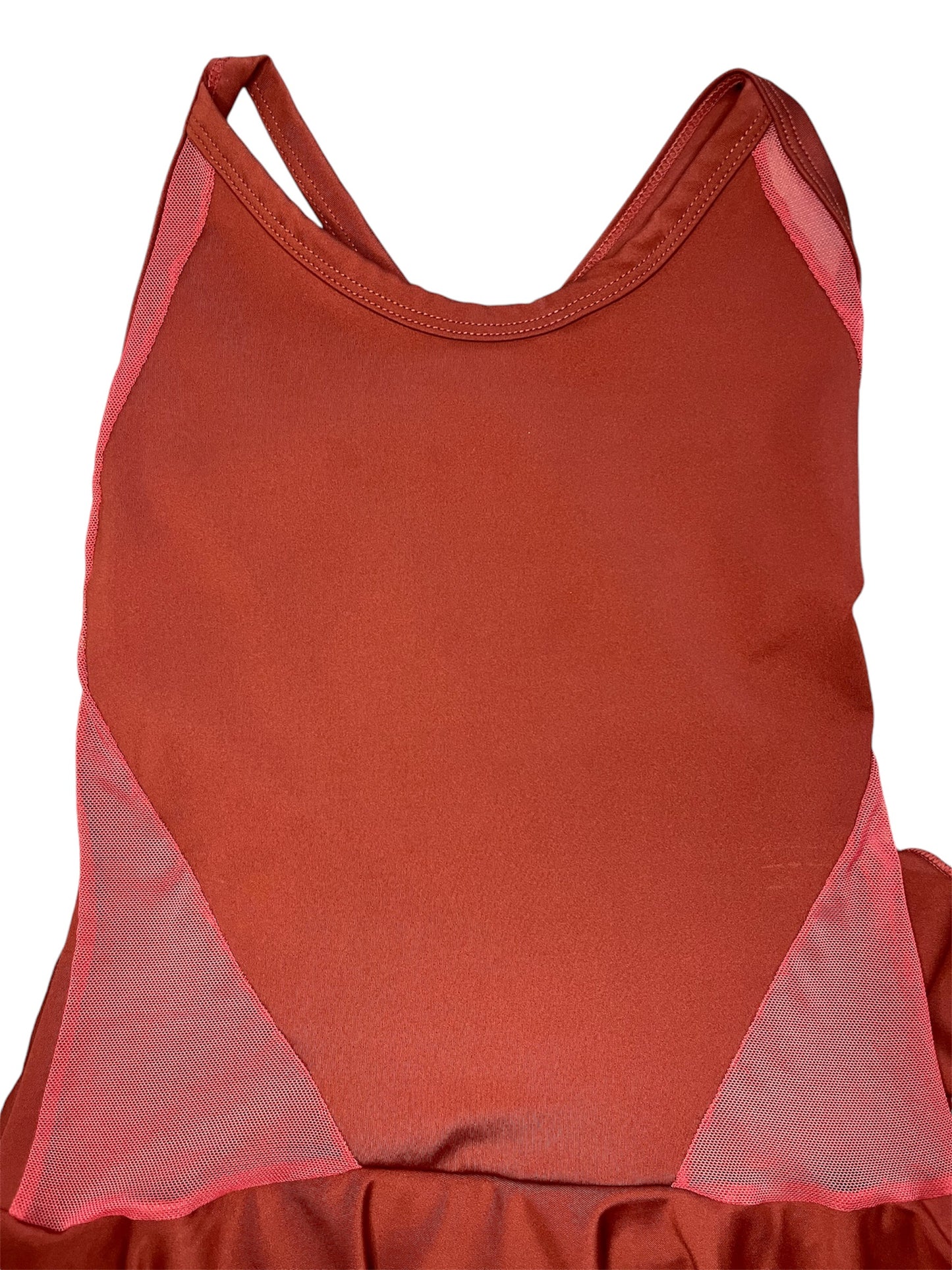 Vestido Sólido Con Malla