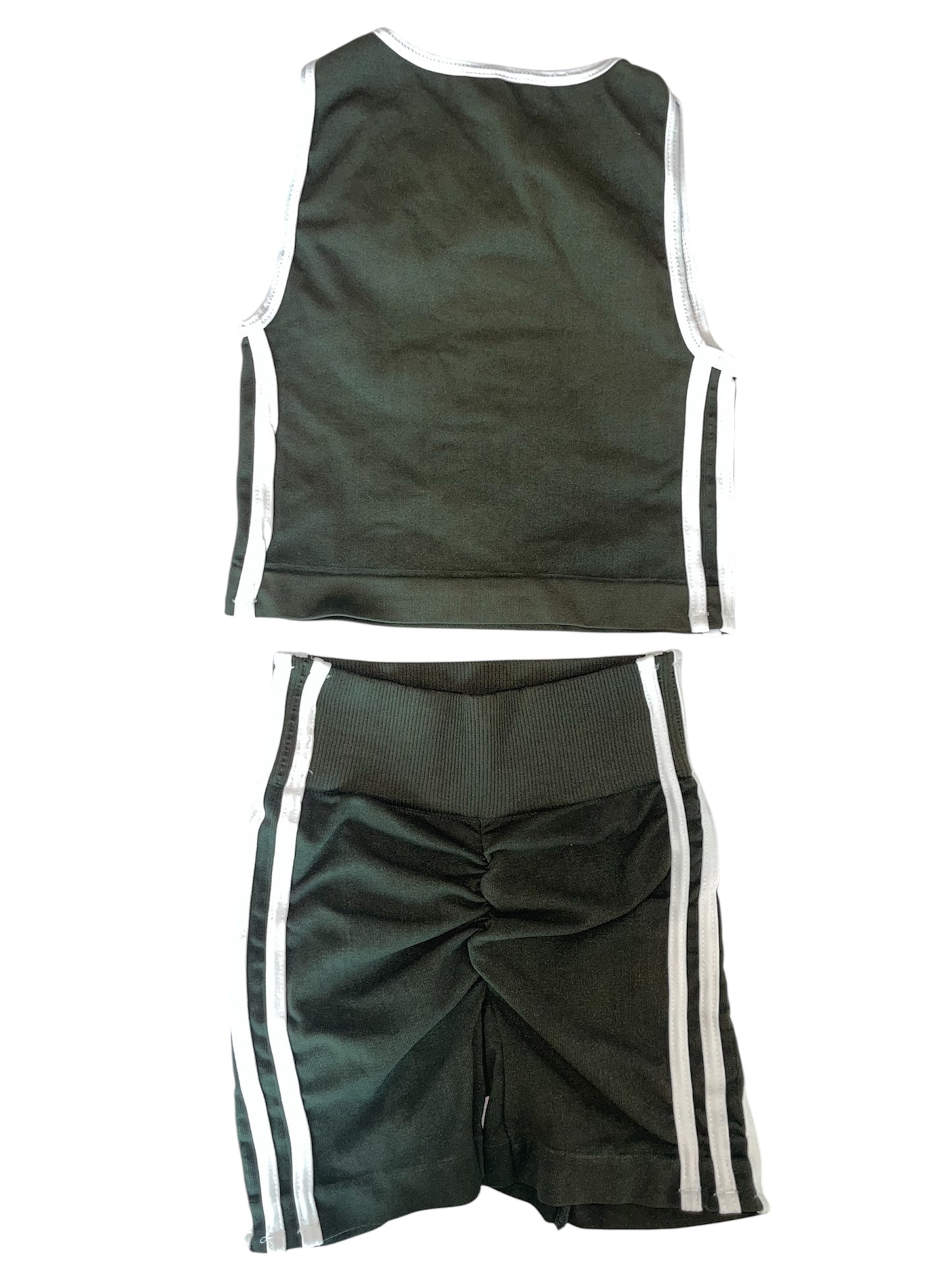 Conjunto Short y Top Rayas Militar