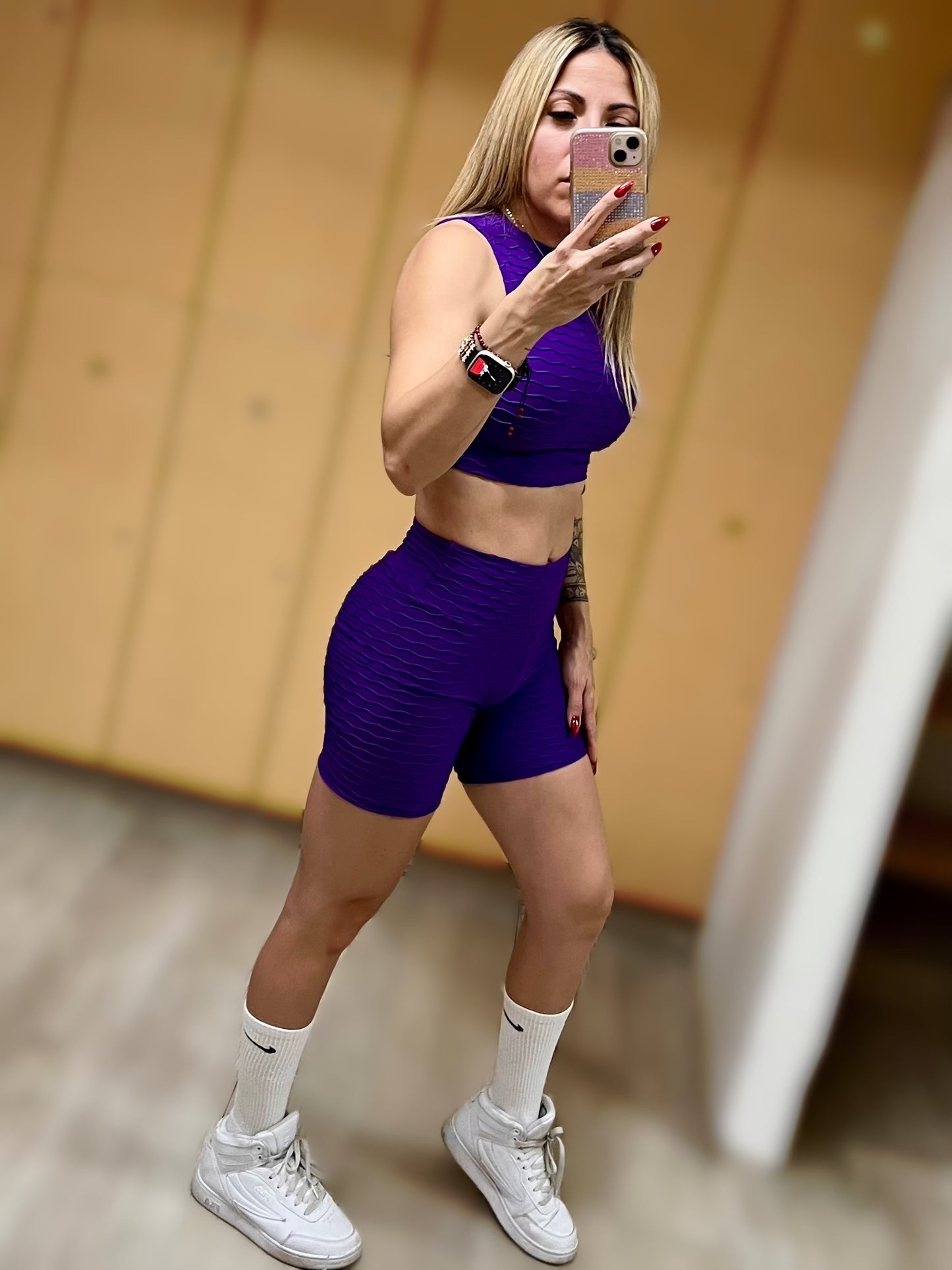 Conjunto Short Textura push up + Top