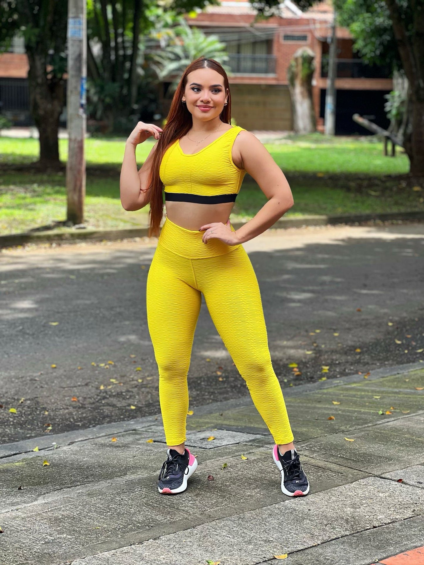 Conjunto Leggin Textura + Top Arco Elástico