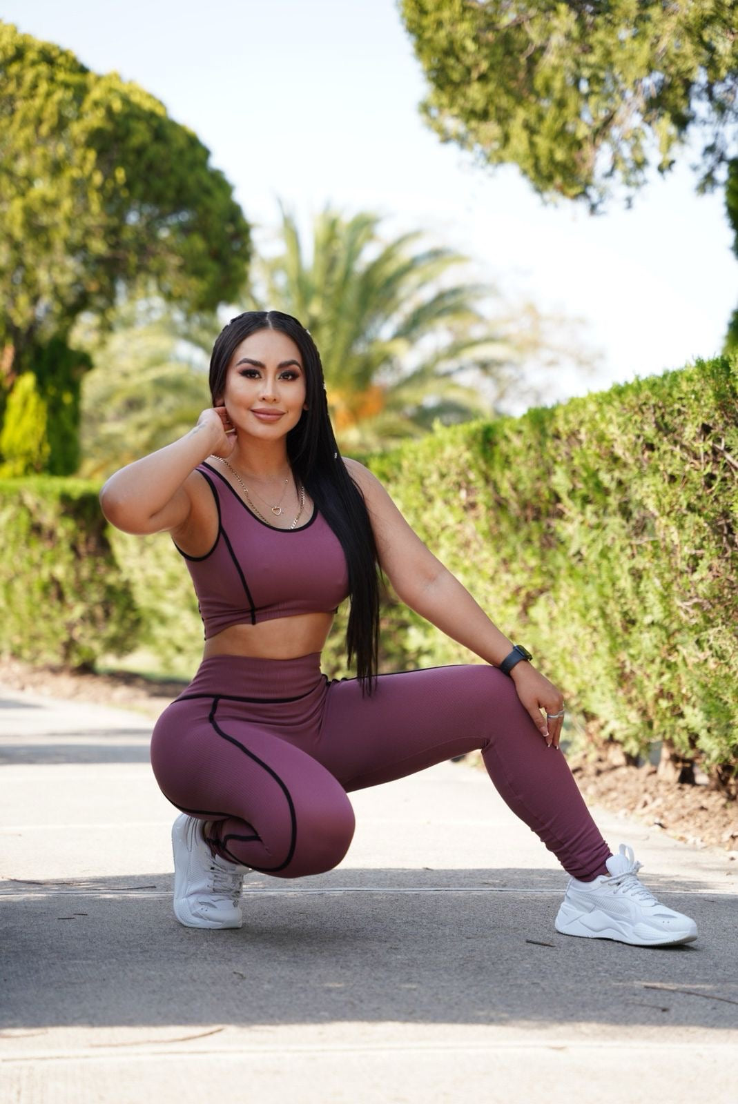 Conjunto Leggin y Top raya Lateral