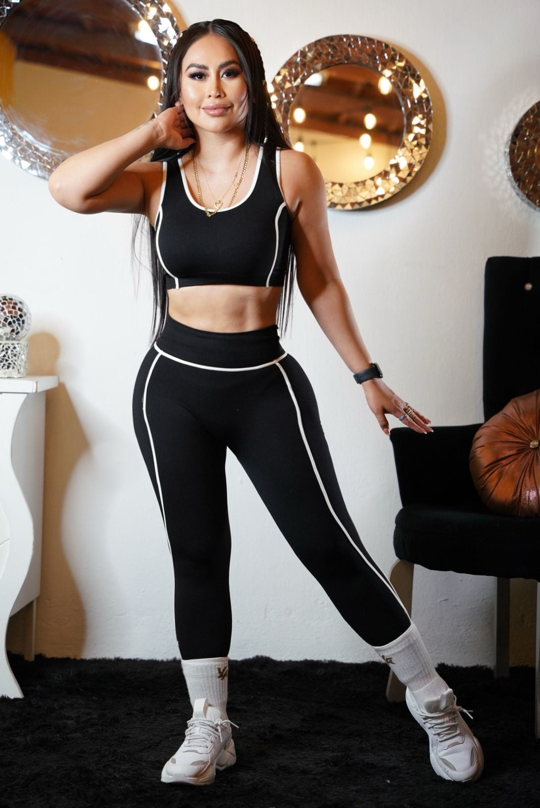 Conjunto Leggin y Top raya Lateral