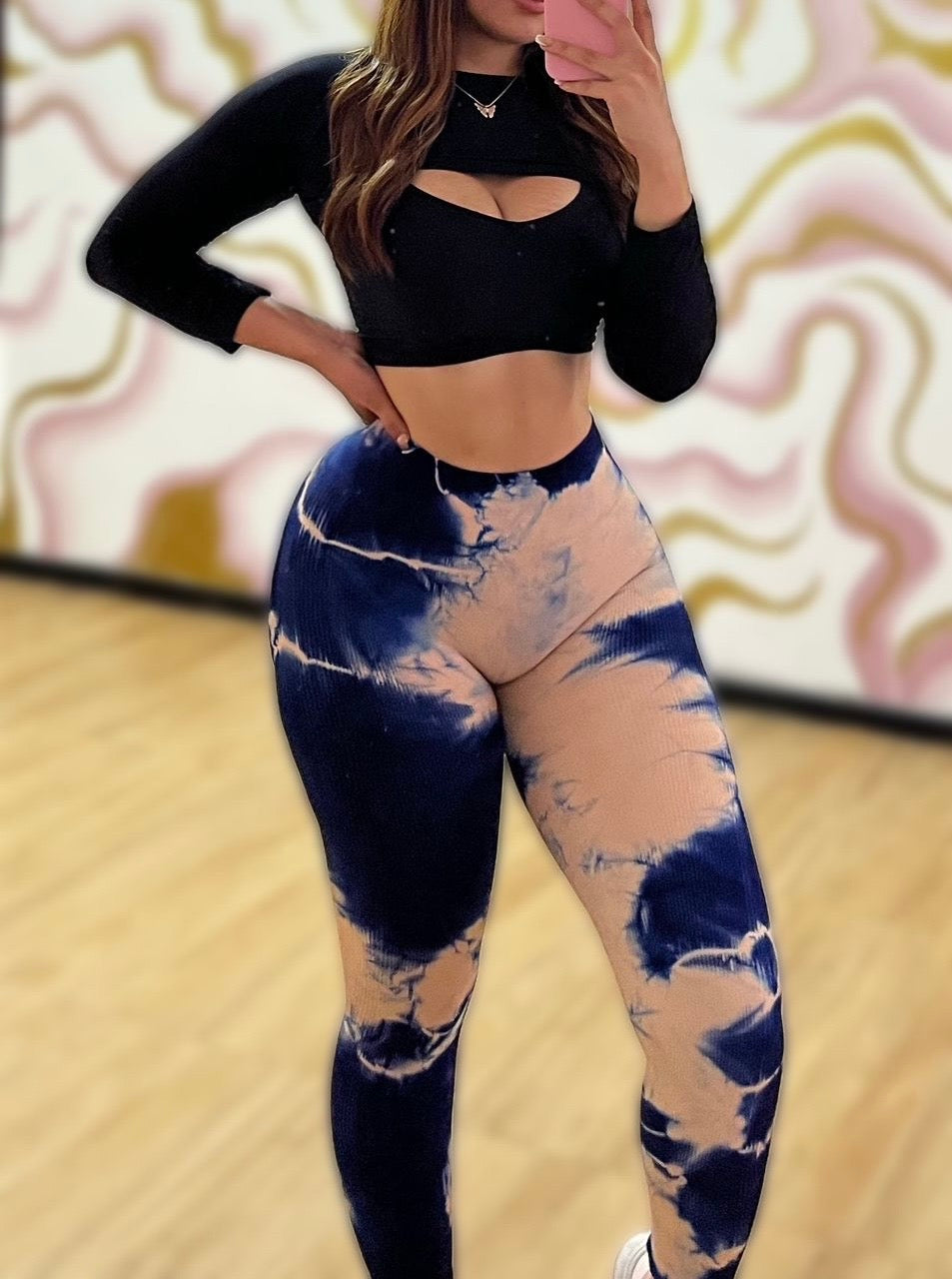 Leggin malla licra corte alto mármol