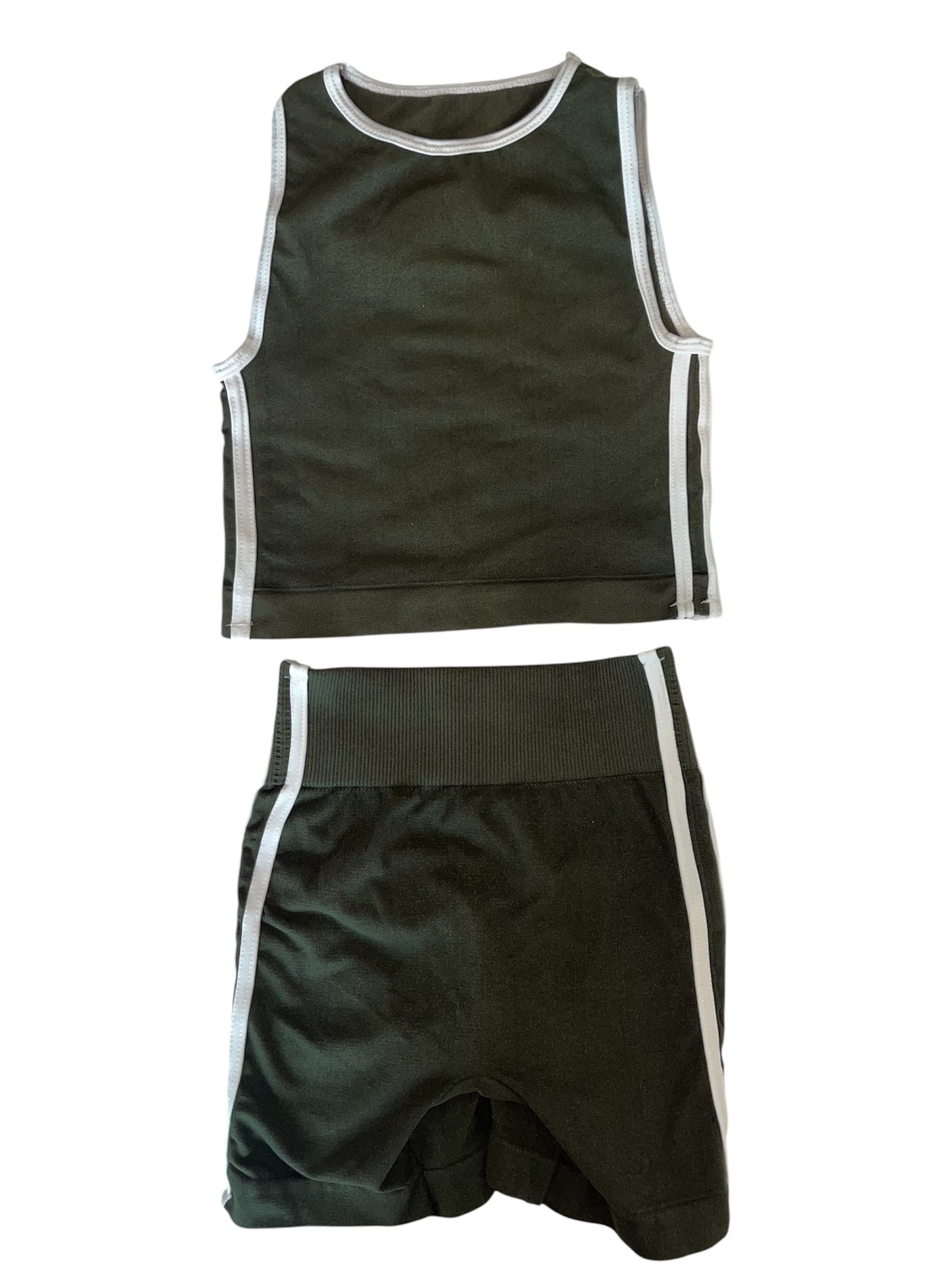Conjunto Short y Top Rayas Militar