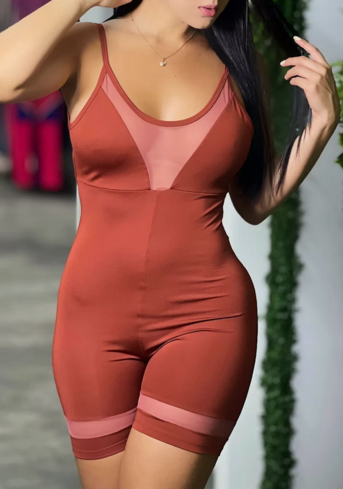Jumpsuit Corto malla pierna