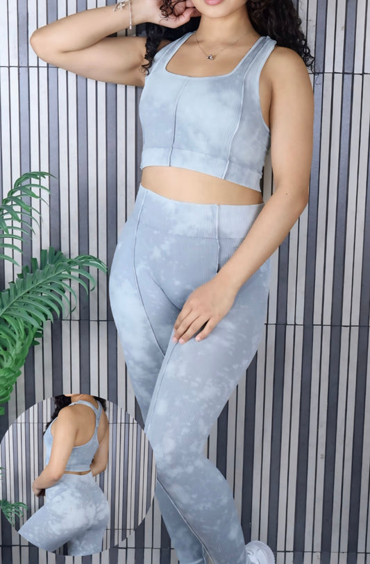 Conjunto Leggin y Top Deslavado Gris