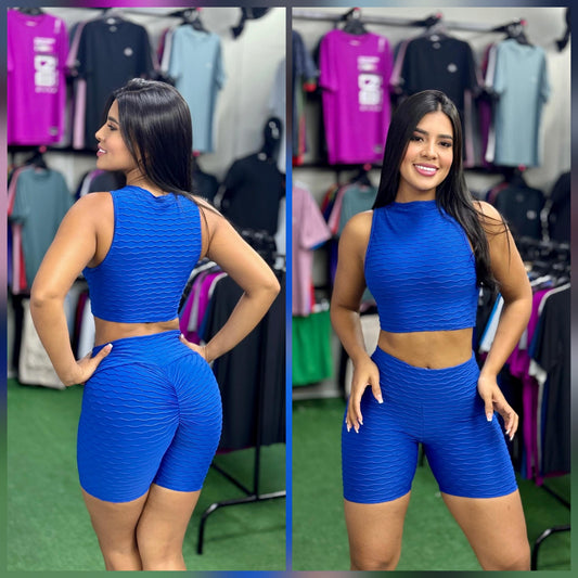 Conjunto Short Textura push up + Top